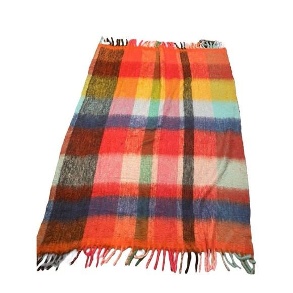 Anthropologie Color Block Throw Blanket 50”x70” Wool Blend - Picture 3 of 5